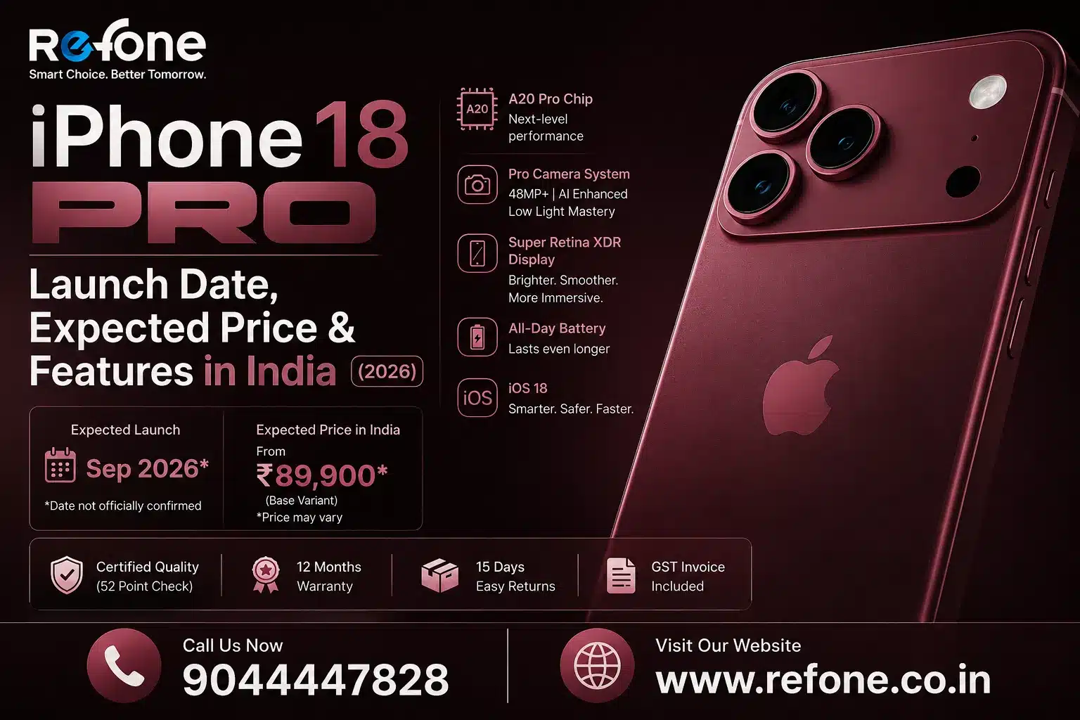 iPhone 18 Launch Date, Expected Price &amp; Features in India (2026)