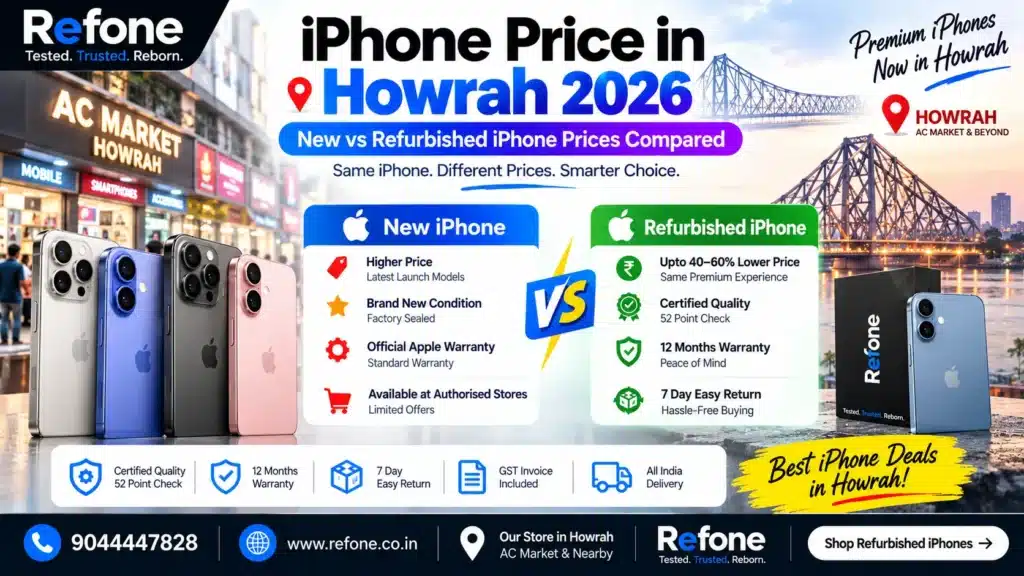 iPhone Price in Howrah 2026: New vs Refurbished iPhone Prices
